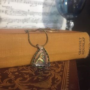 🌈Vintage Iridescent Hummingbird Necklace